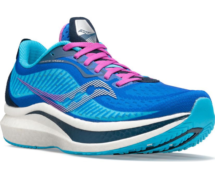 Saucony Endorphin Speed 2 Women's Running Shoes Blue / Pink | AU 118FDNM